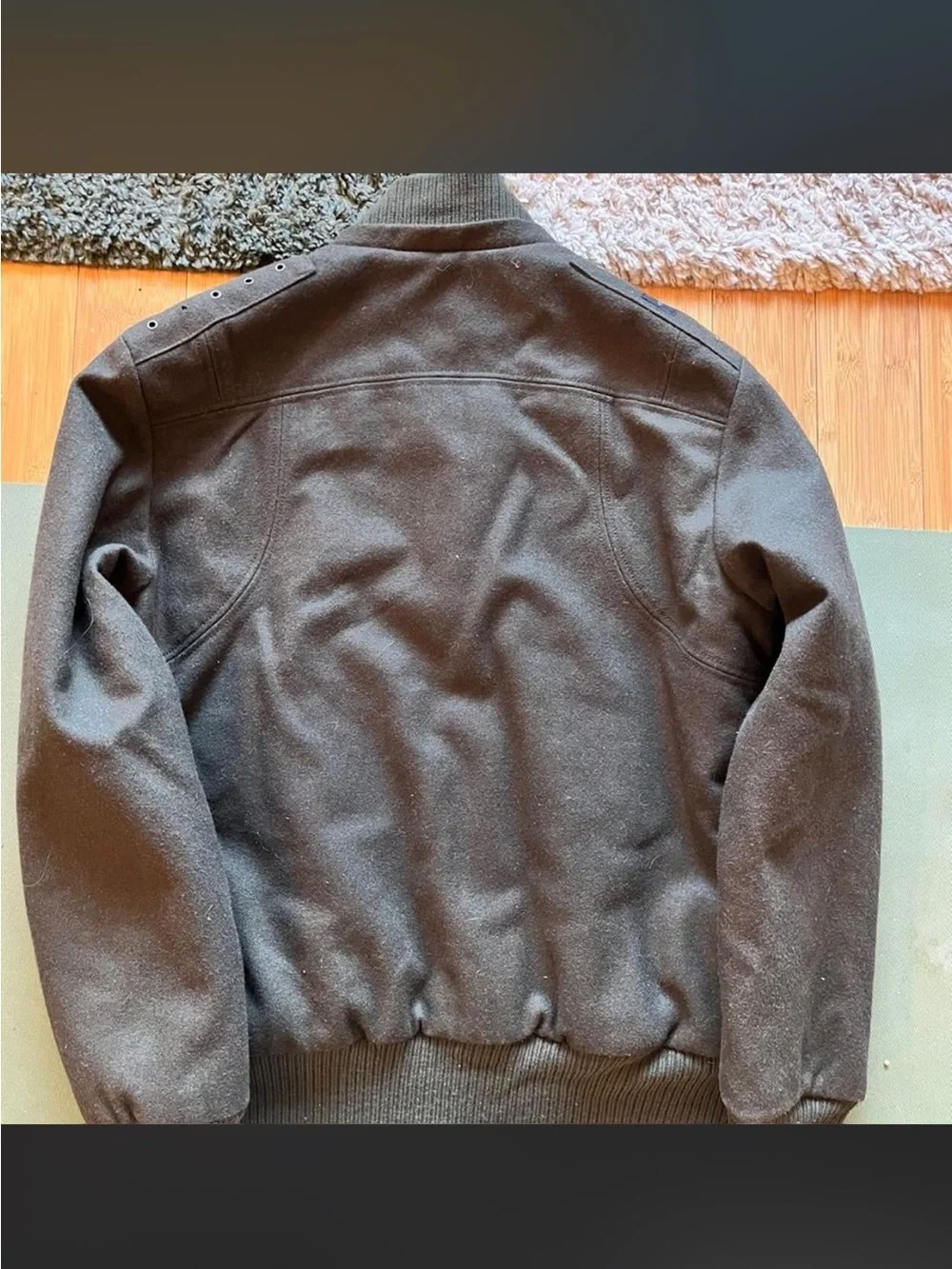 Vintage COOGI Olive Green Wool-Blend Bomber Jacket Men's XL Hip Hop Y2K